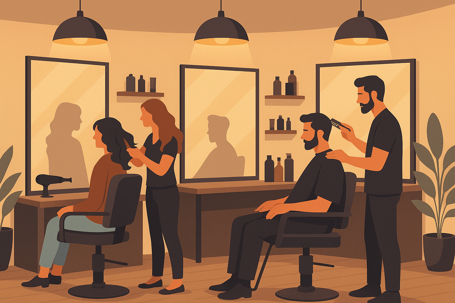 Salon interior illustration